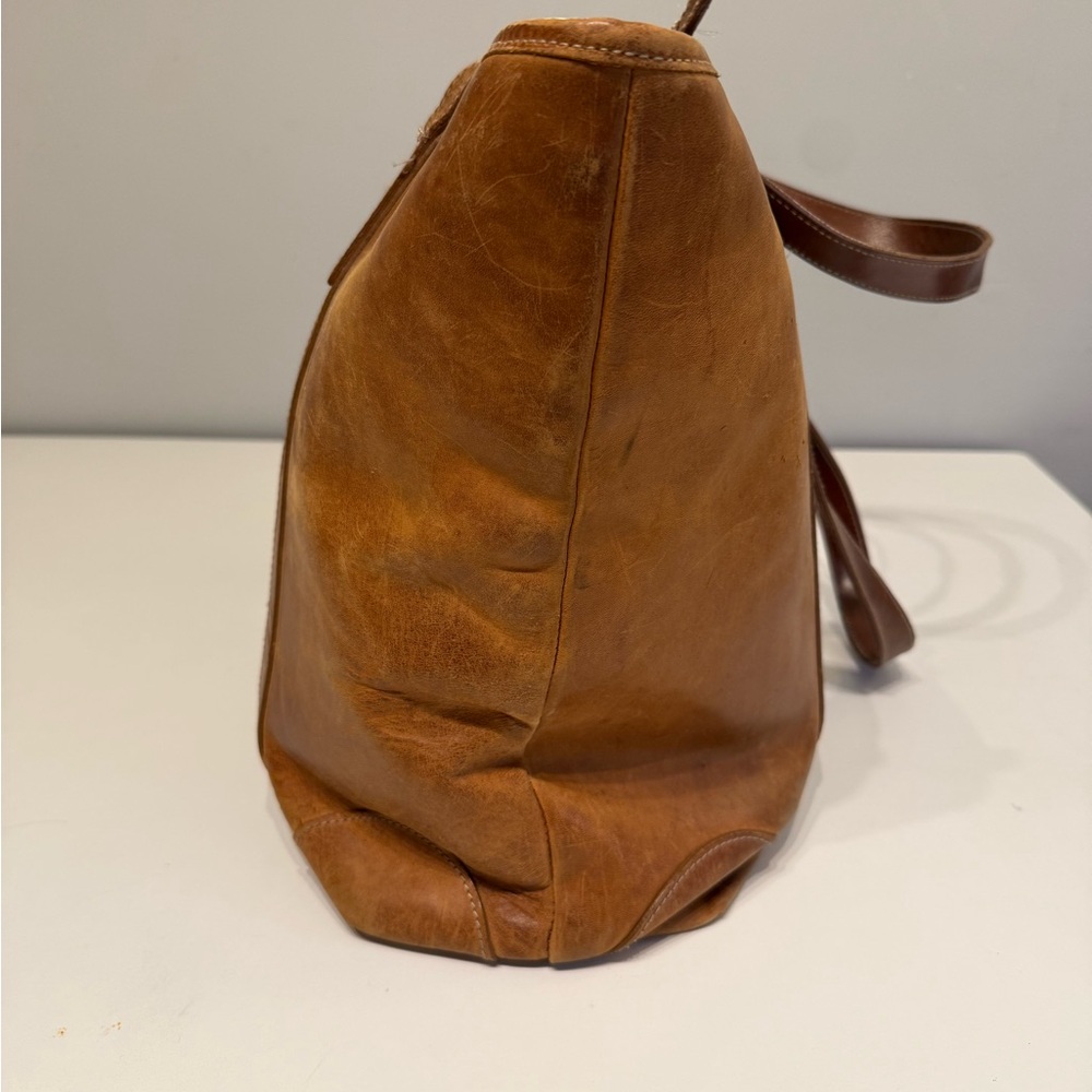 Brown Leather Eddie Bauer Vintage Tote Bag - Picture 6 of 7